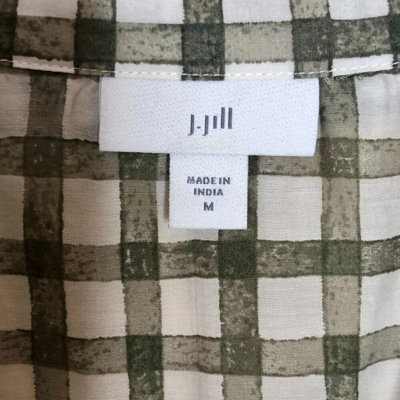 J.Jill Checkered Sleeveless Tie-Hem Blouse, Size M - Picture 8 of 10